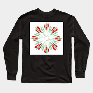 Red tropical flower wreath Long Sleeve T-Shirt